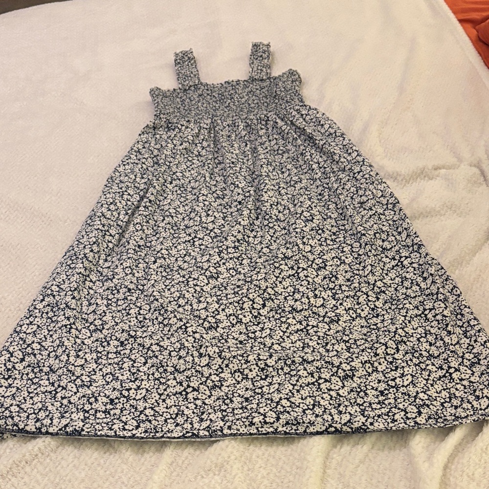 Floral Blue and White Kids Dress